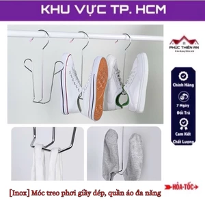 Móc treo phơi giầy dép, quần áo đa năng, chất liệu inox - tiện dụng, siêu bền