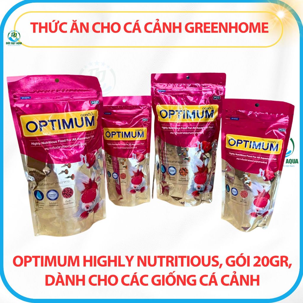 Thức Ăn Cho Cá Cảnh Greenhome, Optimum Highly Nutritious, Gói 100g- 200g, cá vàng, bảy màu 4