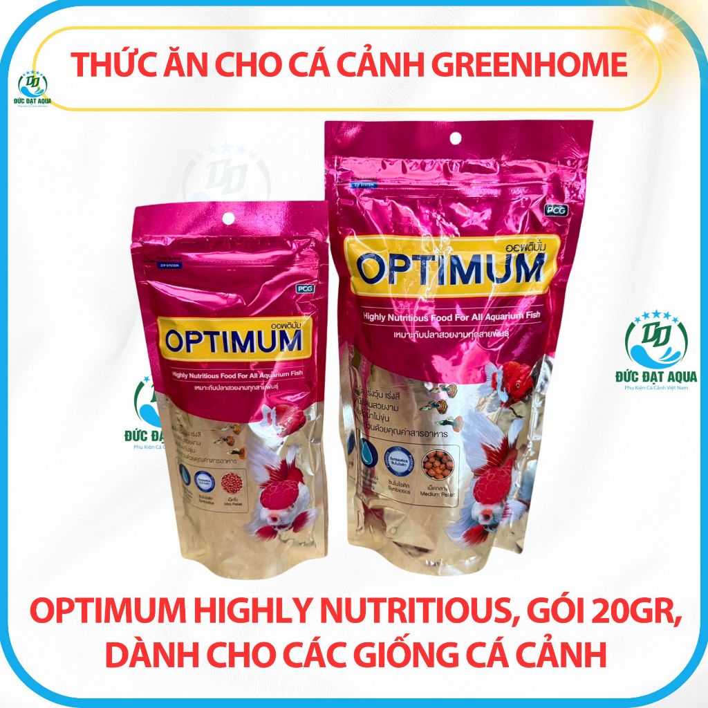 Thức Ăn Cho Cá Cảnh Greenhome, Optimum Highly Nutritious, Gói 100g- 200g, cá vàng, bảy màu 6