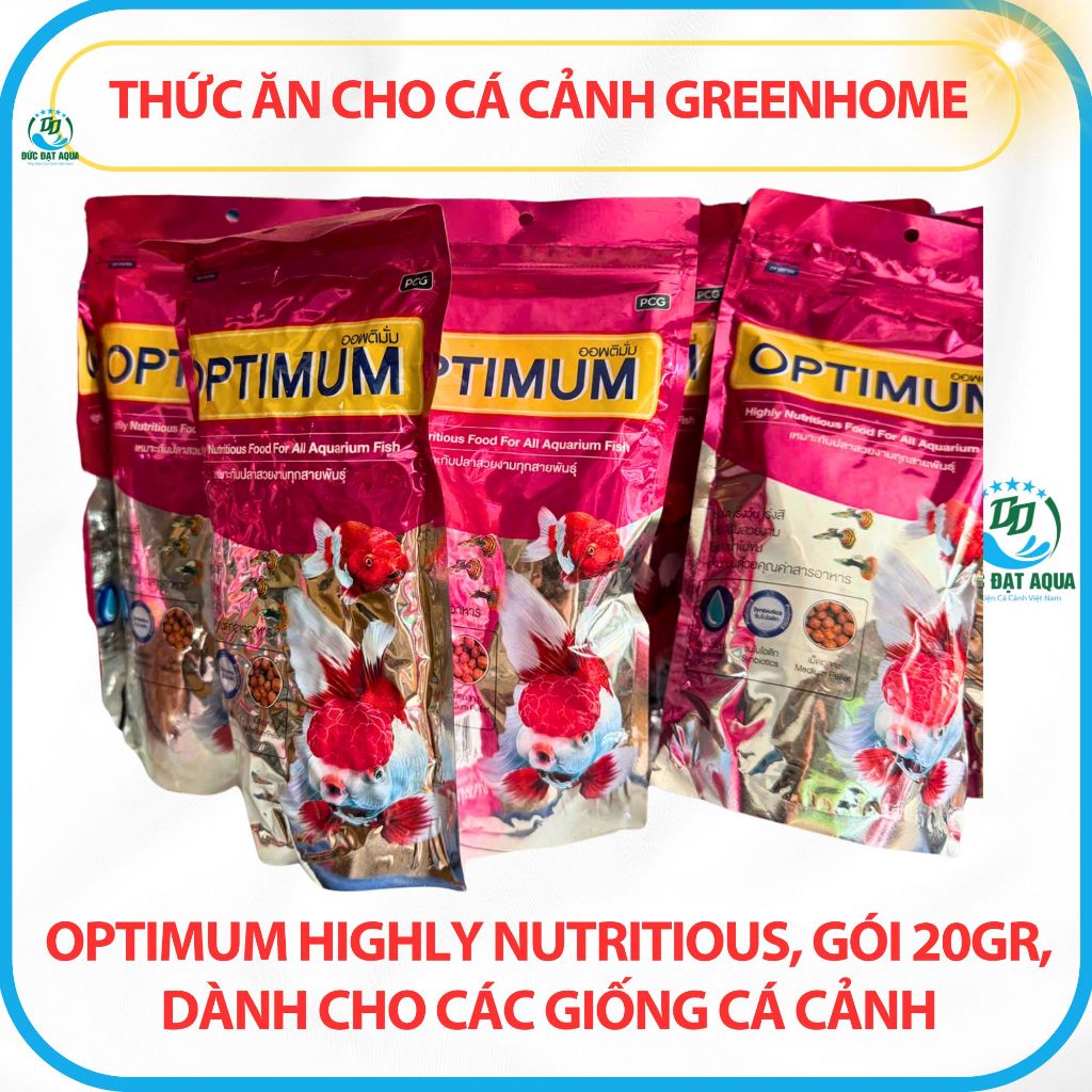 Thức Ăn Cho Cá Cảnh Greenhome, Optimum Highly Nutritious, Gói 100g- 200g, cá vàng, bảy màu 3