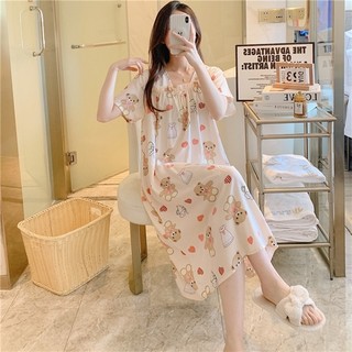 [XẢ KHO GIÁ SỐC] Váy đầm ngủ ngắn tay mặc nhà hàng ngày, chất vải Cotton lụa tự nhiên mềm mại thoáng mát mã VAV0366