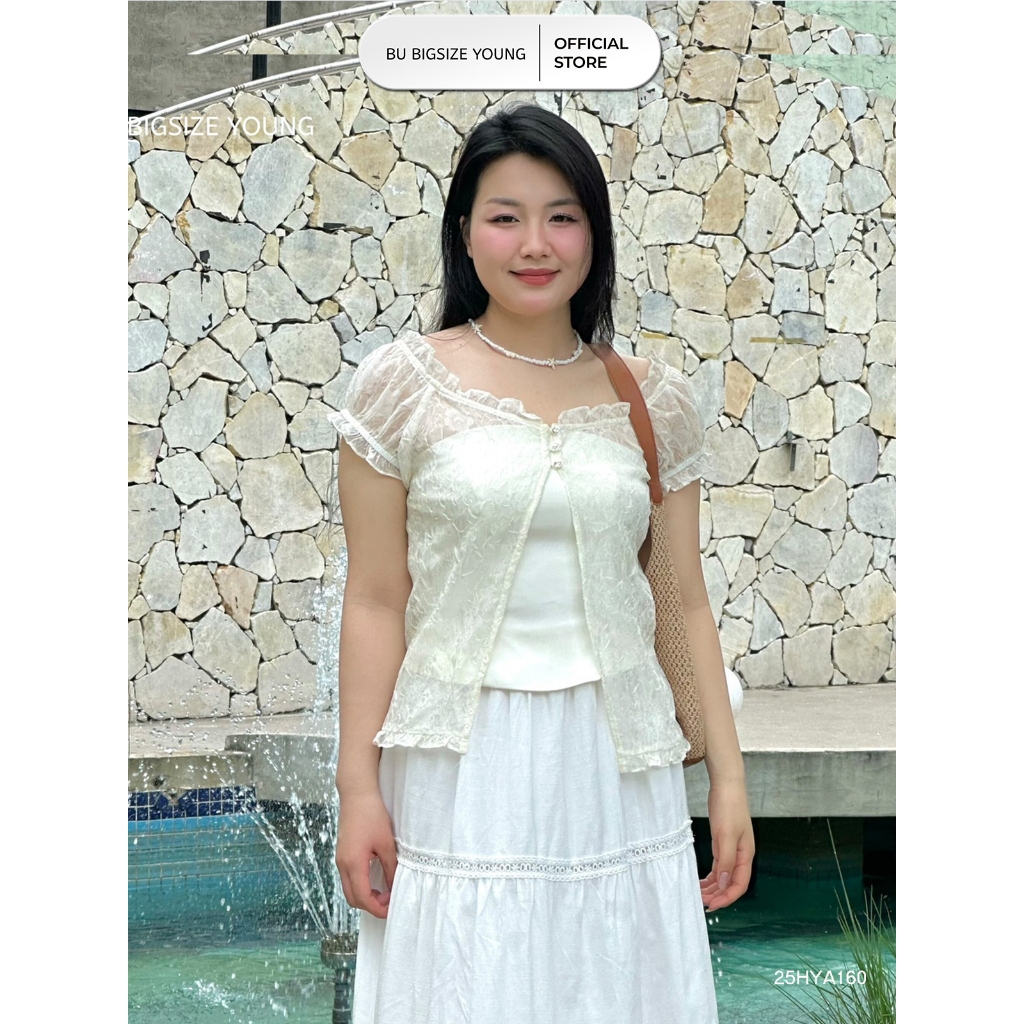 Áo kiểu tơ bèo phối áo quây BIGSIZE (55kg đến 95kg) – 25HYA160 - [BU ...