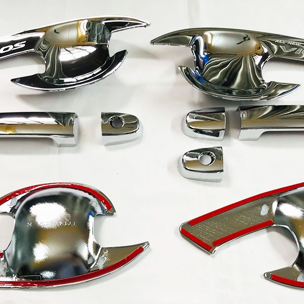 Ốp tay nắm cửa, hõm cửa xe Toyota Vios đời 2003 - 2013 - Mẫu Mạ Crom cao cấp
