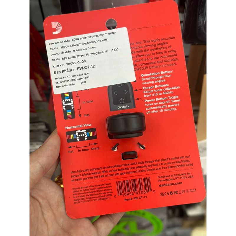 Lên dây, tuner D'ADDARIO PW-CT-12