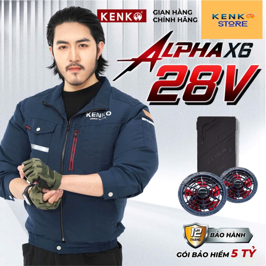 [KENKO STORE] KENKO 28V ALPHA X6. Pin IPX4 chống nước, Quạt cánh dẻo chống dị vật, không hạ áp, Bảo hành 12 tháng!