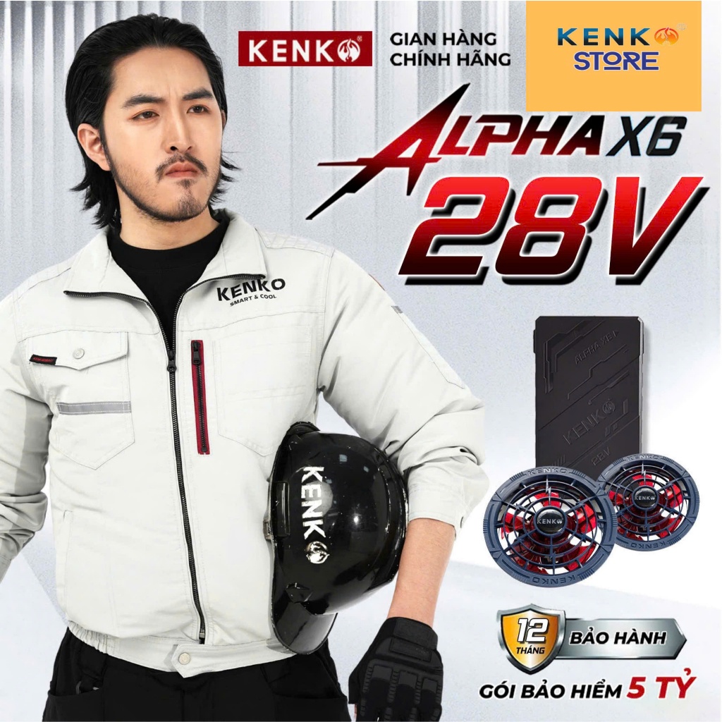[KENKO STORE] KENKO 28V ALPHA X6. Pin IPX4 chống nước, Quạt cánh dẻo chống dị vật, không hạ áp, Bảo hành 12 tháng!