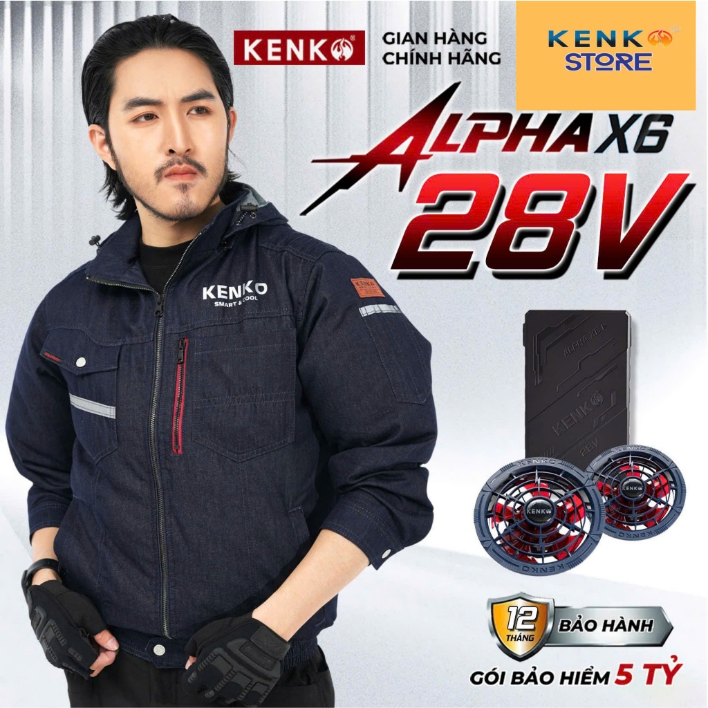 [KENKO STORE] KENKO 28V ALPHA X6. Pin IPX4 chống nước, Quạt cánh dẻo chống dị vật, không hạ áp, Bảo hành 12 tháng!