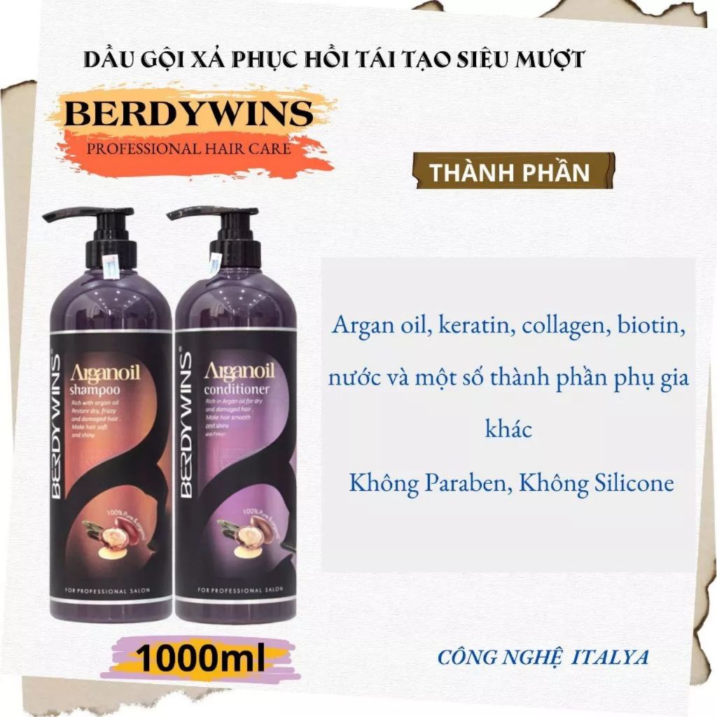 Dầu Gội  Berdywins keratin complex kiềm dầu, siêu phục hồi mềm mượt, ngăn rụng, ngăn dầu, ngăn rụng