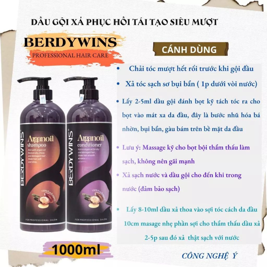 Dầu Gội  Berdywins keratin complex kiềm dầu, siêu phục hồi mềm mượt, ngăn rụng, ngăn dầu, ngăn rụng
