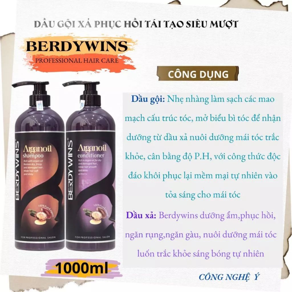 Dầu Gội  Berdywins keratin complex kiềm dầu, siêu phục hồi mềm mượt, ngăn rụng, ngăn dầu, ngăn rụng