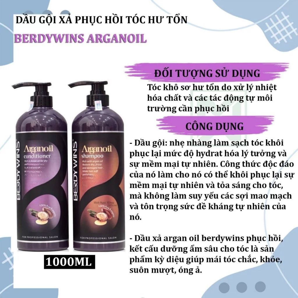 Dầu Gội  Berdywins keratin complex kiềm dầu, siêu phục hồi mềm mượt, ngăn rụng, ngăn dầu, ngăn rụng