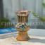 Bình Hoa Gốm Sứ Bát Tràng Men Vàng Chảy Đắp Nổi Mini - Lọ Cắm Hoa Decor Để Bàn Xinh