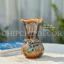 Bình Hoa Gốm Sứ Bát Tràng Men Vàng Chảy Đắp Nổi Mini - Lọ Cắm Hoa Decor Để Bàn Xinh