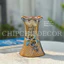 Bình Hoa Gốm Sứ Bát Tràng Men Vàng Chảy Đắp Nổi Mini - Lọ Cắm Hoa Decor Để Bàn Xinh