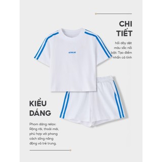 Bộ đồ nữ YODY phong cách thể thao phối dây dệt thấm hút và thoáng khí WCST25S107