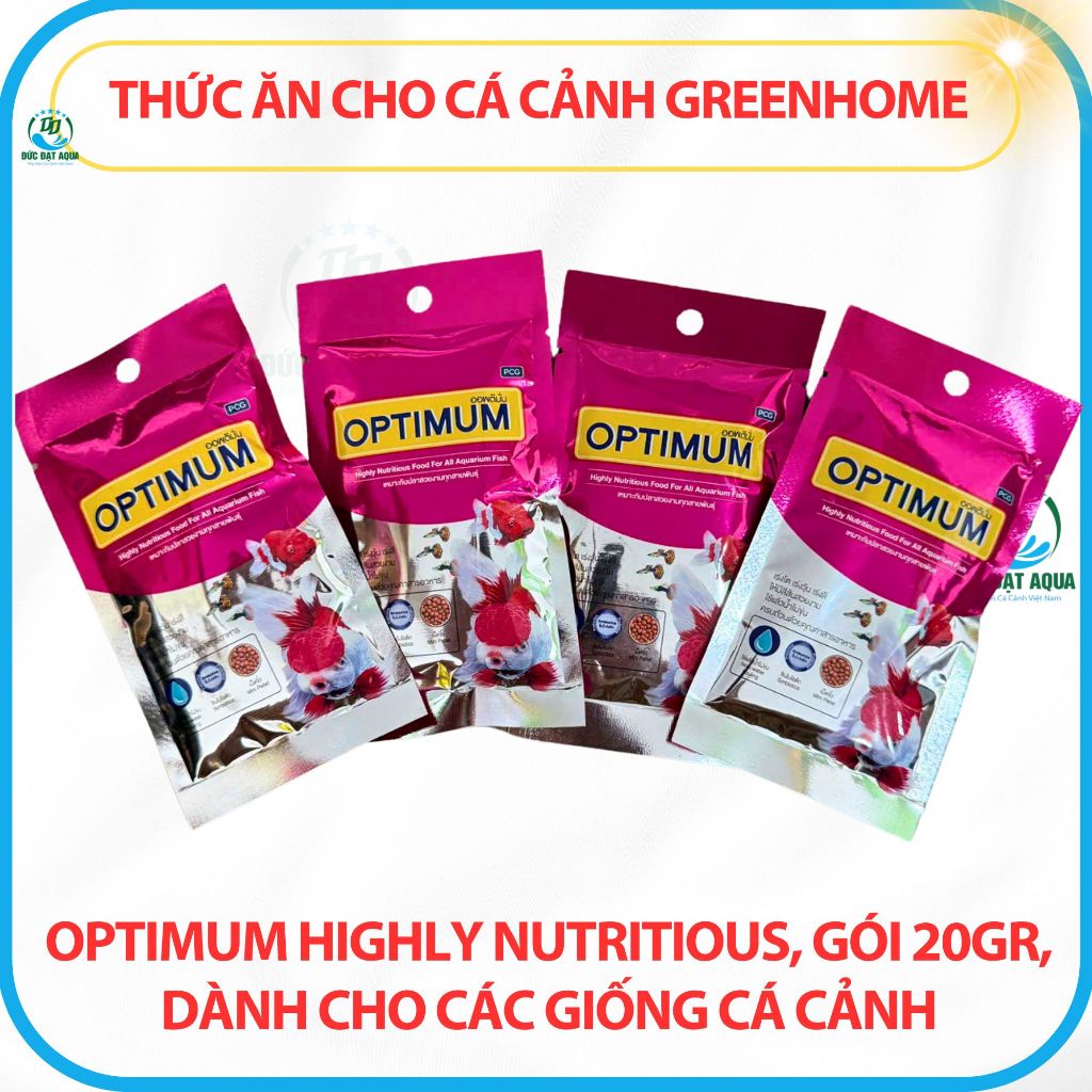 Thức Ăn Cho Cá Cảnh Greenhome, Optimum Highly Nutritious, Gói 20g cá thủy sinh 3