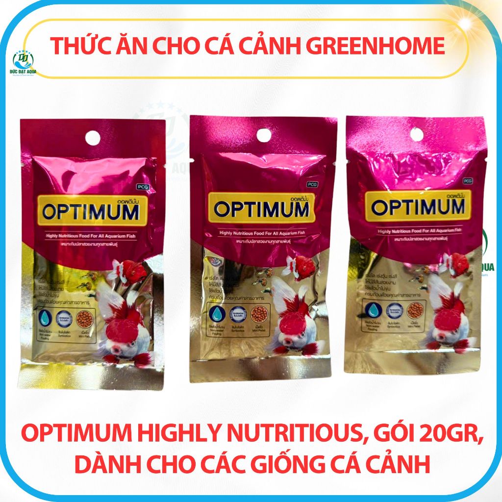 Thức Ăn Cho Cá Cảnh Greenhome, Optimum Highly Nutritious, Gói 20g cá thủy sinh 2