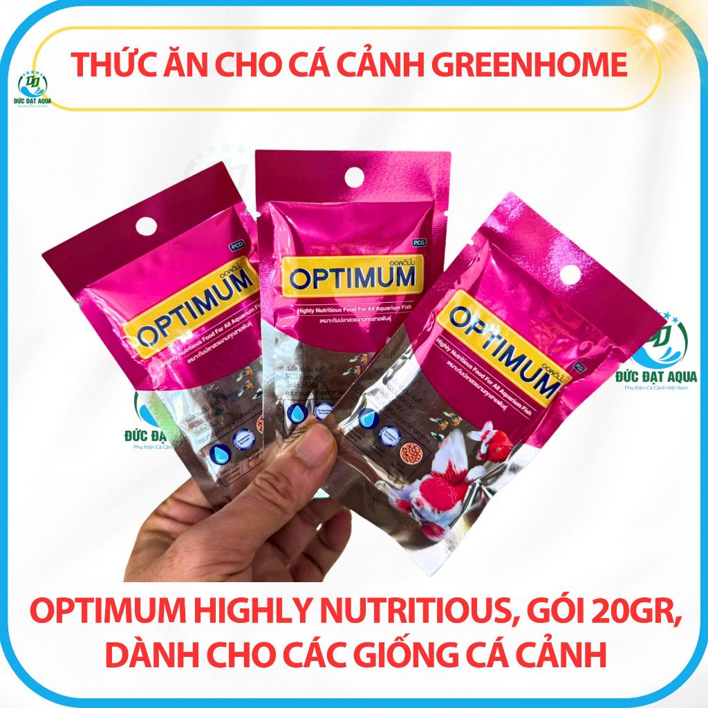 Thức Ăn Cho Cá Cảnh Greenhome, Optimum Highly Nutritious, Gói 20g cá thủy sinh