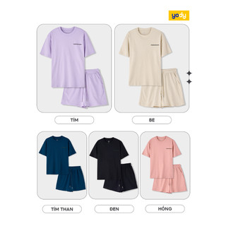 Bộ đồ nữ mặc nhà in chữ YODY sợi cotton tự nhiên thân thiện với da WCST25S064