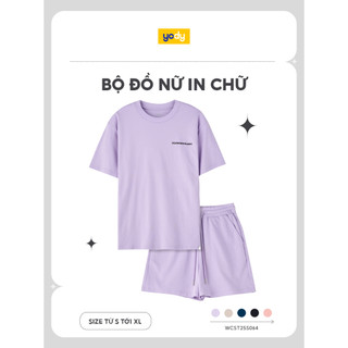 Bộ đồ nữ mặc nhà in chữ YODY sợi cotton tự nhiên thân thiện với da WCST25S064