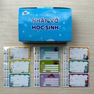 12 Nhãn Vở Có Decan Dán Sẵn Cho Học Sinh Một Gói .Dùng Cho Lớp 1-Lớp 12.