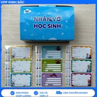 12 Nhãn Vở Có Decan Dán Sẵn Cho Học Sinh Một Gói .Dùng Cho Lớp 1-Lớp 12.
