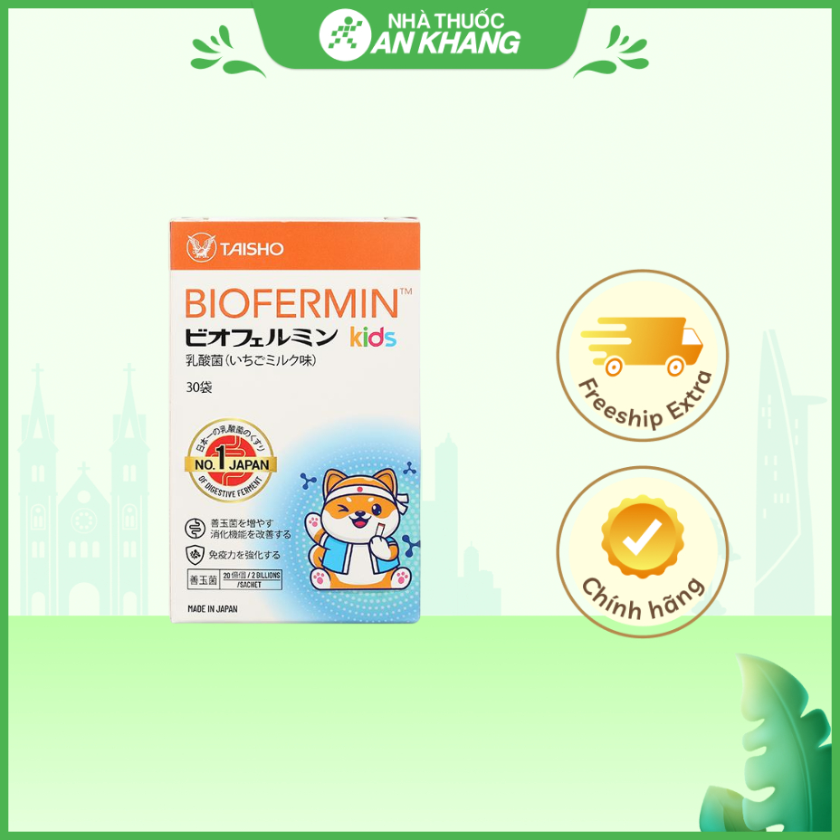 Men vi sinh Biofermin Kids bổ sung lợi khuẩn, tăng cường tiêu hóa hộp 30 gói x 1.5g