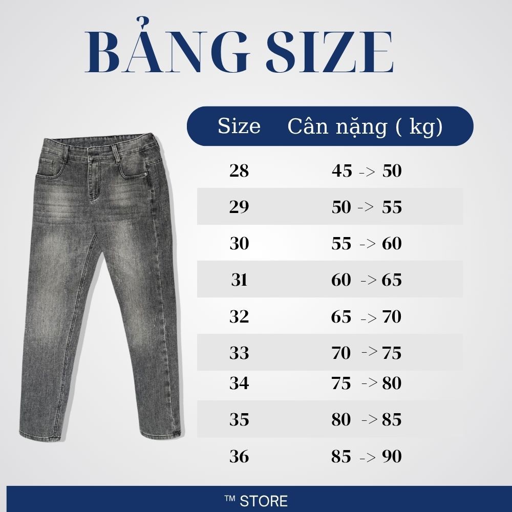 Quần jean nam dài - Quần bò dài màu xám tro cao cấp vải DENIM co dãn fom slimfit ,dễ phối đồ