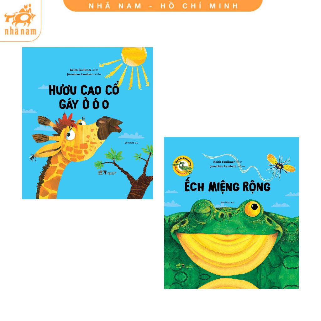 Sách - Series Sách dựng hình - Hươu cao cổ gáy ò ó o + Ếch miệng rộng (Nhã Nam HCM)