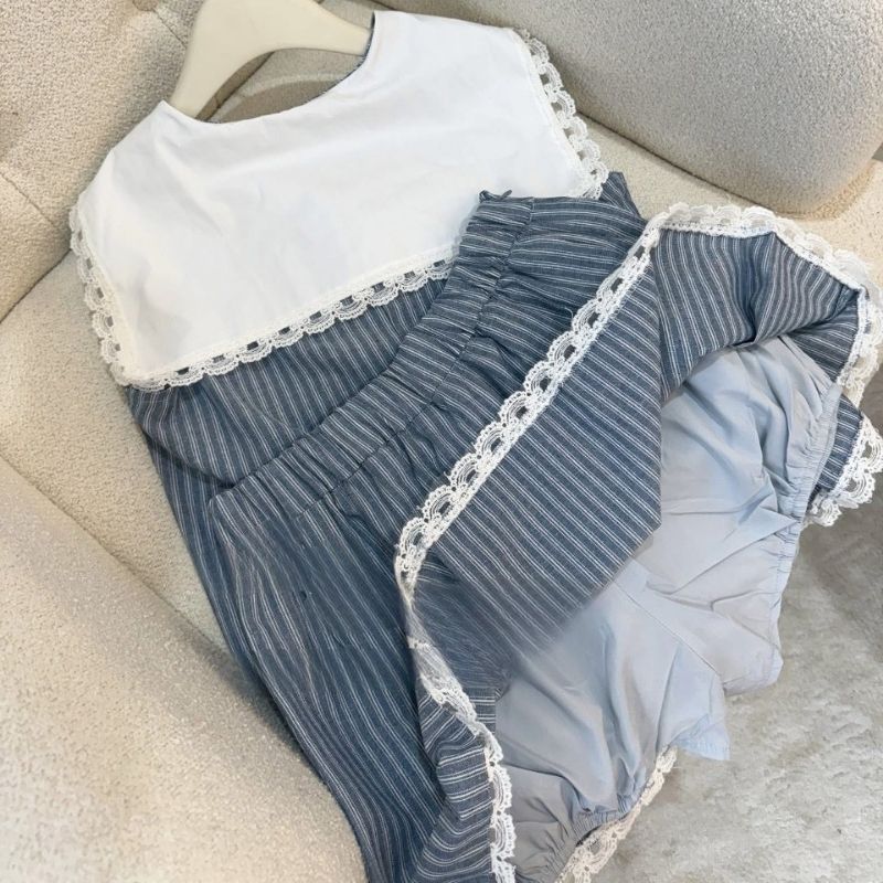 Set đồ nữ áo thuỷ thủ đính nơ mix chân váy xờ xếp ly cạp chun, đồ bộ nữ trẻ trung dễ thương HCOM26065
