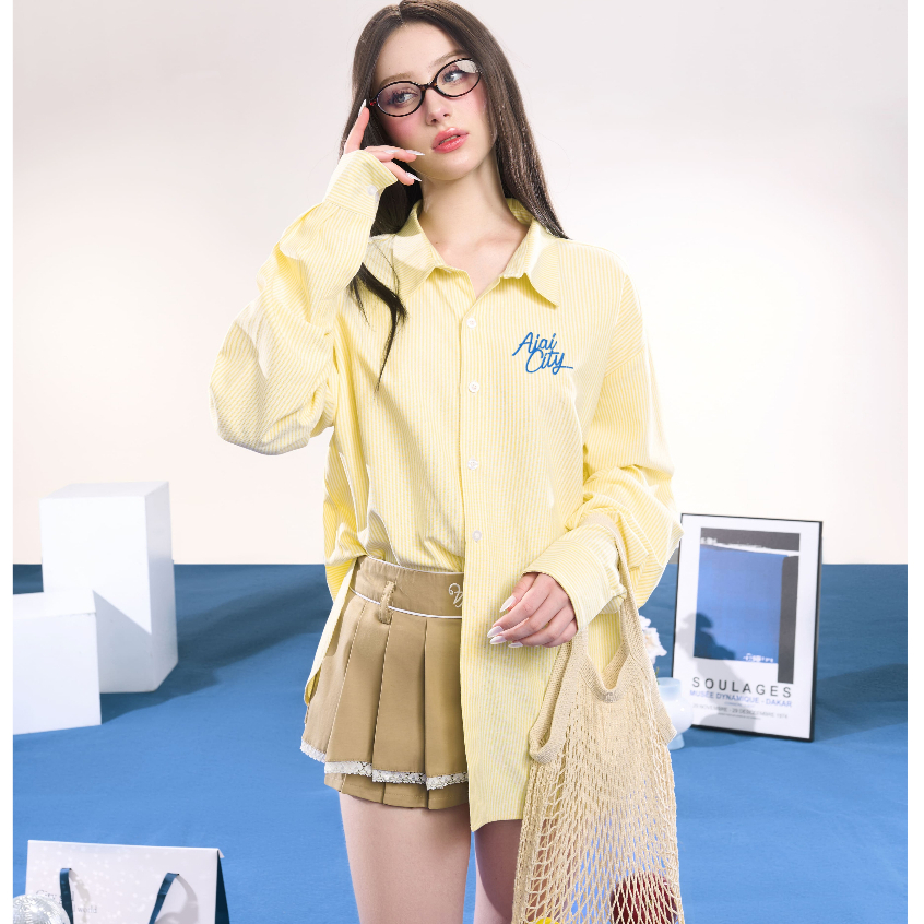 Áo Sơ mi sọc form rộng oxford Mid Season Striped Shirt AIAI OFFICIAL | BigBuy360 - bigbuy360.vn