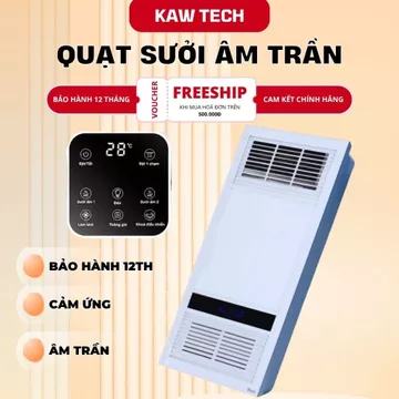 Quạt Sưởi, Đèn Sưởi Nhà Tắm - Quạt Sưởi Âm Trần TLC-KAW - Làm Ấm Nhanh, Thiết Kế Hiện Đại, Điều Khiển Từ Xa