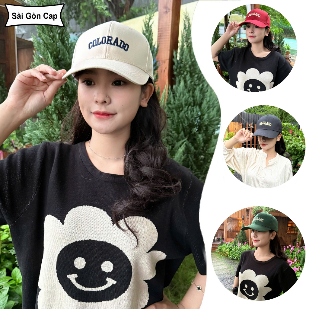 Nón Kết chữ COLORADO cao cấp | Mũ lưỡi trai thêu chữ COLORADO chất Kaki thời trang Unisex Nam Nữ