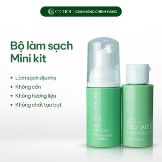 Bộ Làm Sạch Da Minikit C'Choi - Tẩy Trang Tảo Biển & Sữa Rửa Mặt Bọt Khoáng - Nhỏ Gọn Tiện Lợi