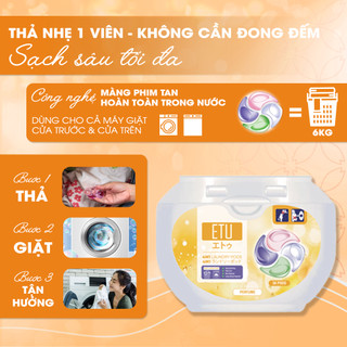 Viên Giặt Quần Áo ETU 4IN1 Hương Perfume Nước Hoa 36 Viên Sạch Nhẹ Thơm Lâu