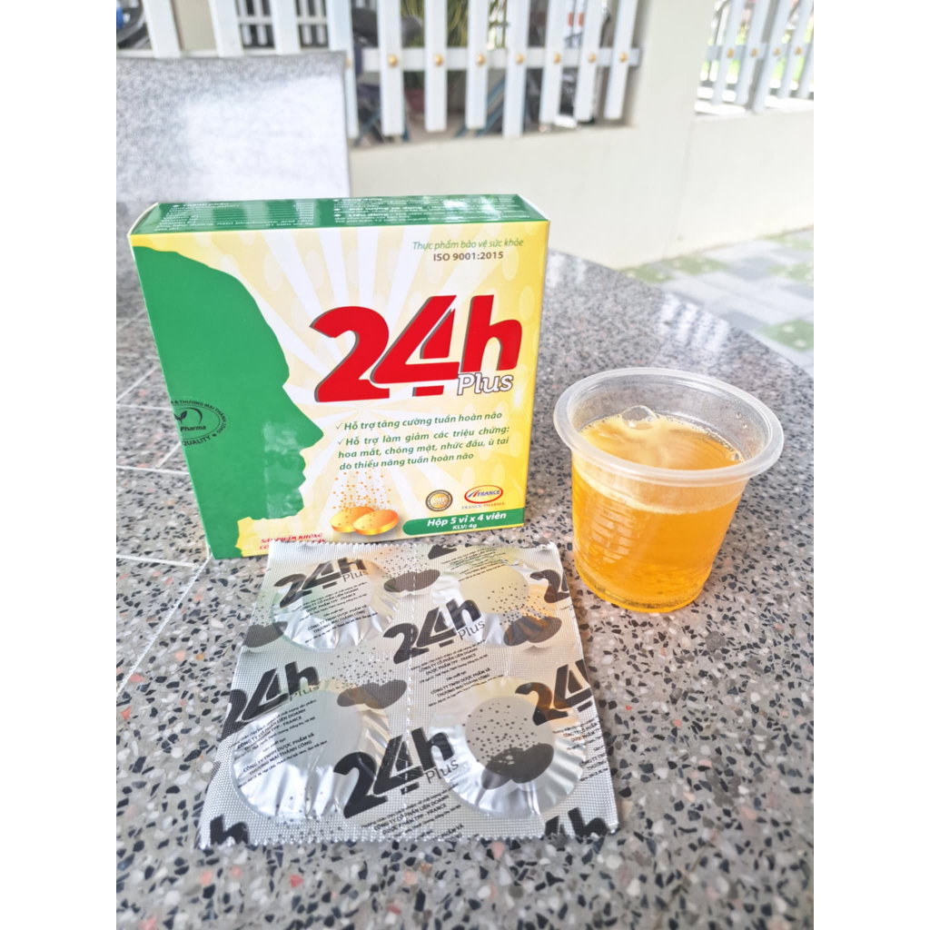 (Hộp 20 Viên Sủi Tăng Cường Tuần Hoàn Máu Não) Sủi 24h Plus, Sủi GinKgo, Giảm Nhanh Hoa Mắt Chóng Mặt