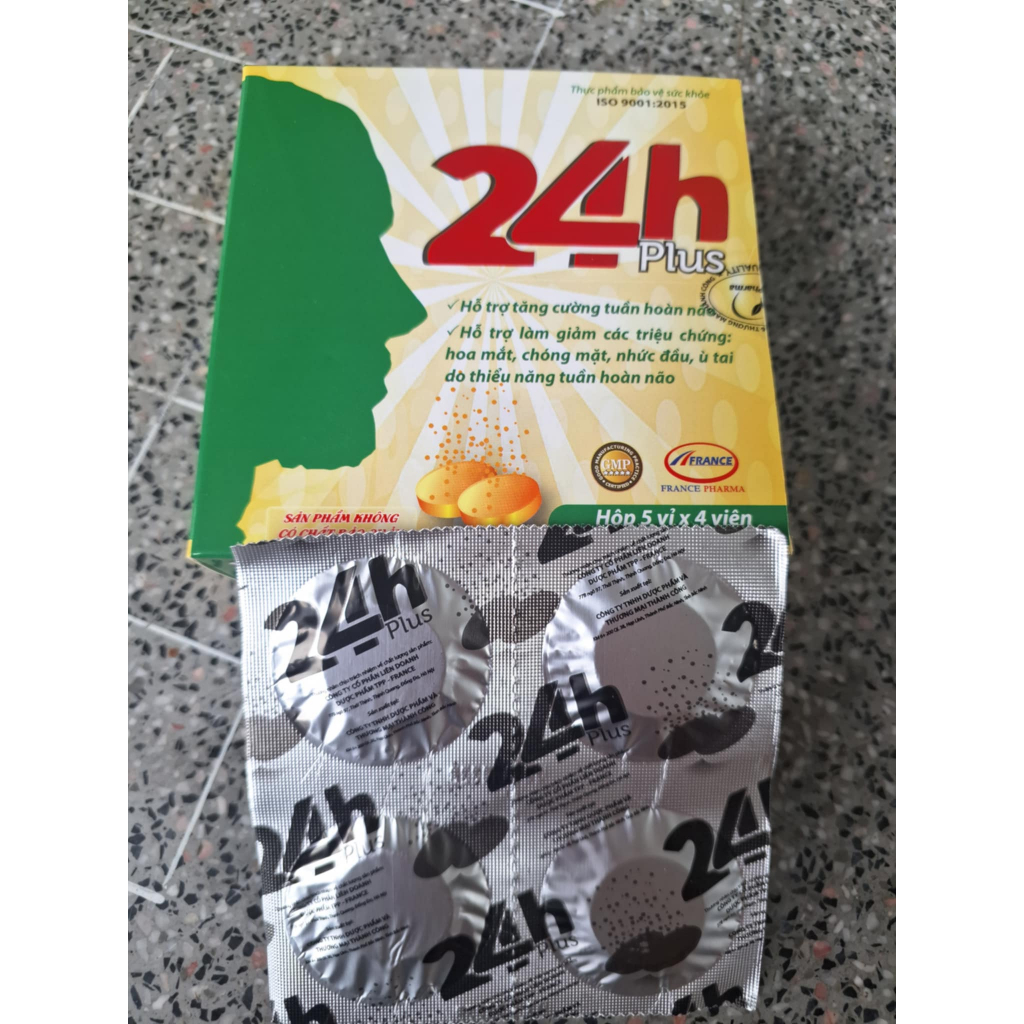 (Hộp 20 Viên Sủi Tăng Cường Tuần Hoàn Máu Não) Sủi 24h Plus, Sủi GinKgo, Giảm Nhanh Hoa Mắt Chóng Mặt