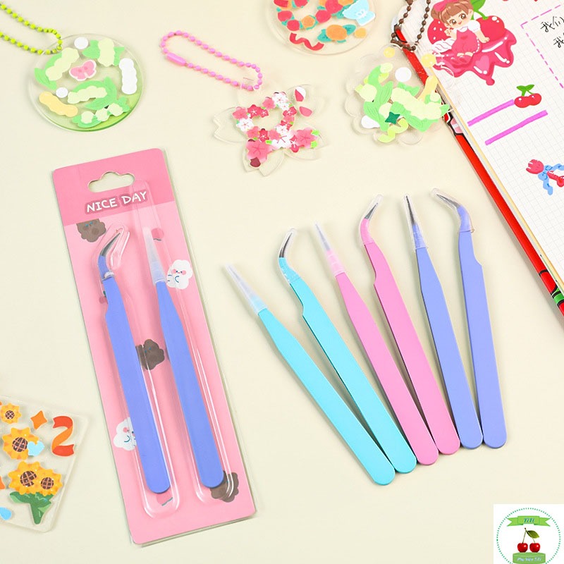 Bộ 2 Nhíp Gắp Mi Giả, Nhíp Đính Đá, Nhíp Làm Đồ Handmade