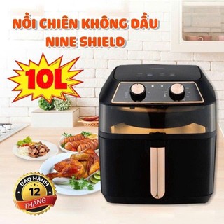 Nồi chiên không dầu 10,5L Nine Shield - Thiết kế mặt kính độc đáo - Bảo hành 12 tháng