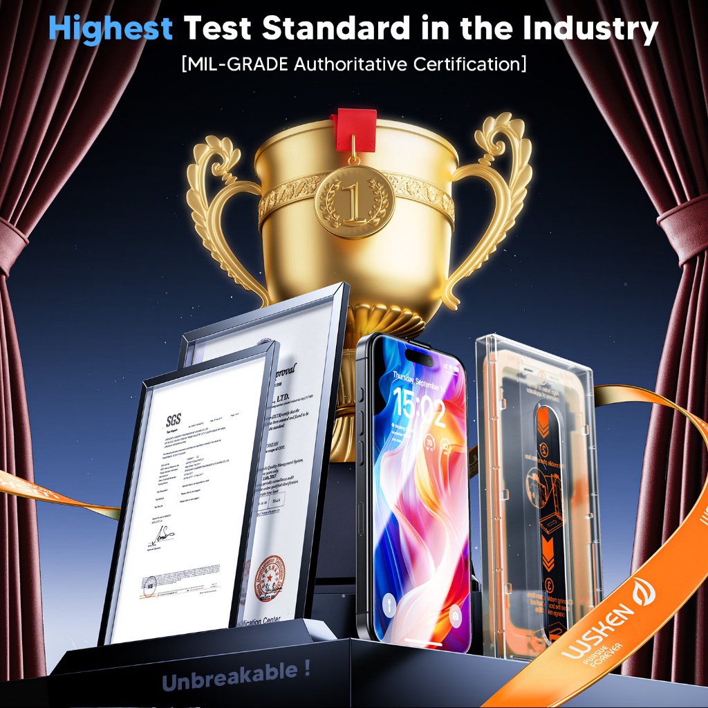WSKEN Kính cường lực cho iPhone 11/12/13/14/15/16/17/X/XR/XS MAX Pro Max Plus HD chống trầy xư.ớc và bảo vệ quyền riêng