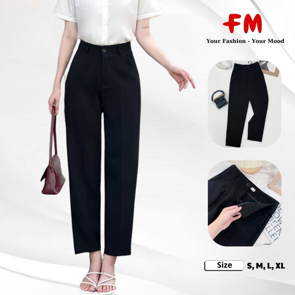 Quần Tây Nữ Lưng Cao FMSTYLE Công Sở Gấu Bằng 88 Đi Học Đi Làm Chất Tuyết Mưa Cao Cấp 26041150