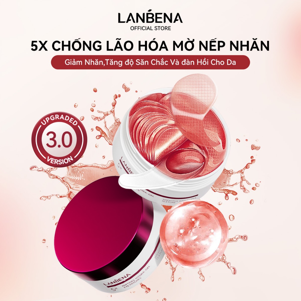 LANBENA combo 2 Mặt nạ mắt 4X Vitamin C Retinol (60 miếng)- Giảm quầng thâm,chống lão hóa và nếp nhăn,Skincare
