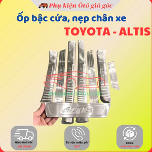 Ốp bậc chân trong, ngoài xe Toyota Altis 2016-2021 inox cao cấp