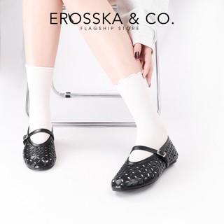 [Erosska] - Giày búp bê nữ lưới quai ngang kiểu dáng đơn giản cao 2cm - EL065