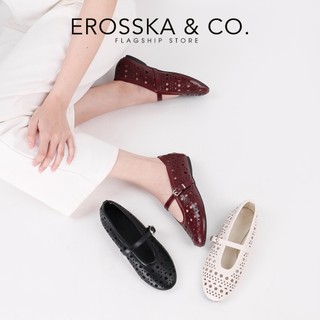 [Erosska] - Giày búp bê nữ lưới quai ngang kiểu dáng đơn giản cao 2cm - EL065