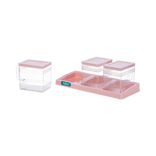 Hũ Đựng Gia Vị Nhựa Việt Nhật bộ 2 3 4 Hokori Cao Cấp Kèm Khay Đựng Tiện Dụng - MS: 2940/ 2941/ 2942