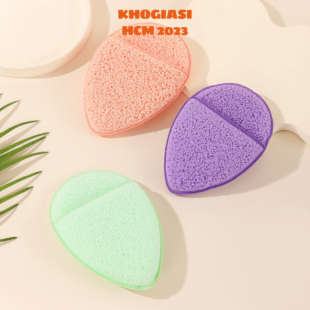 Mút Bọt Biển Rửa Mặt Làm Sạch Tẩy Da Chết Cho Da Mặt Có Dây Treo Tiện Lợi