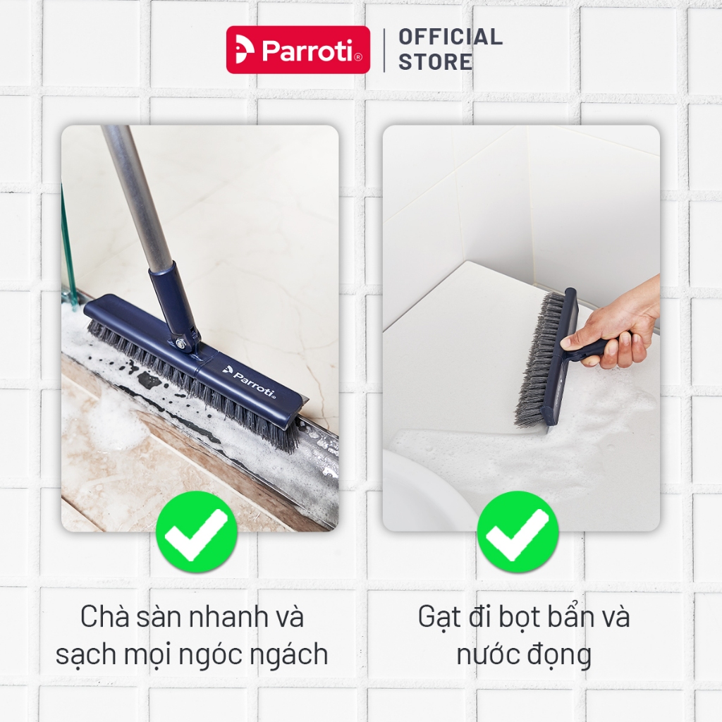 Cây chà sàn nhà tắm, chổi cọ sàn và gạt nước 2 trong 1– Parroti Easy ES04