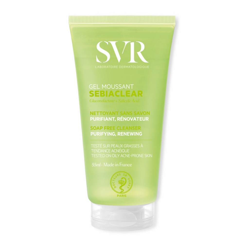 Sữa rửa mặt SVR dành cho da hỗn hợp, da dầu mụn SVR Sebiaclear Gel Moussant 55ml (mẫu mới)