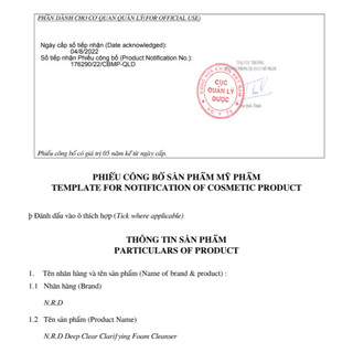 Sữa rửa mặt N.R.D - Kiểm soát nhờn, làm sạch sâu, se khít lỗ chân lông MP0688